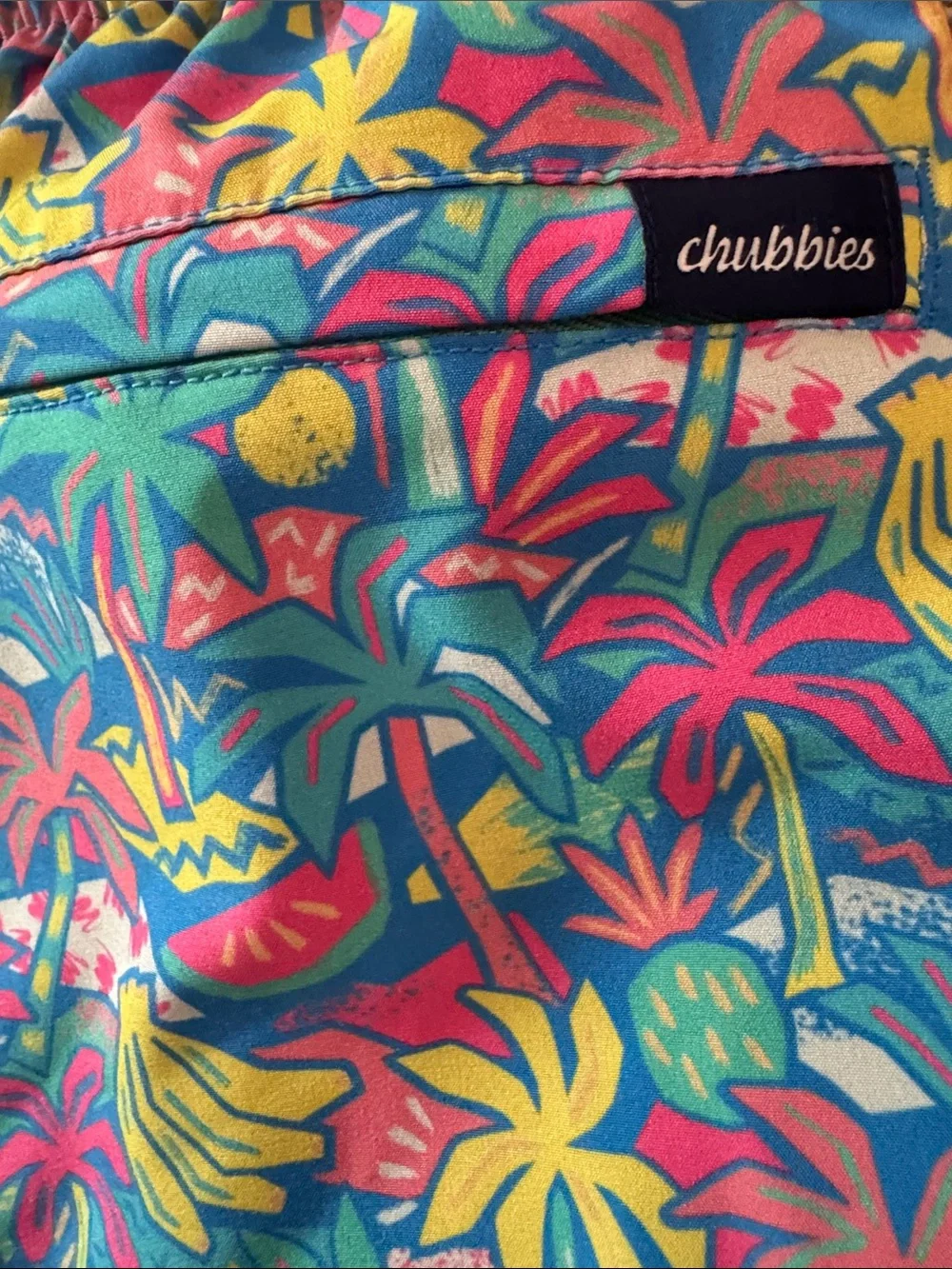 chubbies Kids Bright Tropical Swim Trunks - Blue, Yellow, Pink, Green Swim Suit